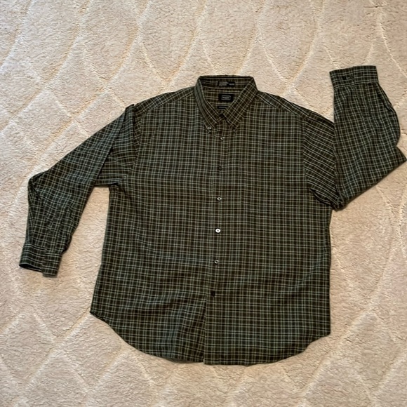 Men’s Haggar green plaid button down shirt. XXL - Picture 1 of 6
